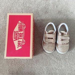 Toddler 7 Rose Gold Glitter Shoes by Vans